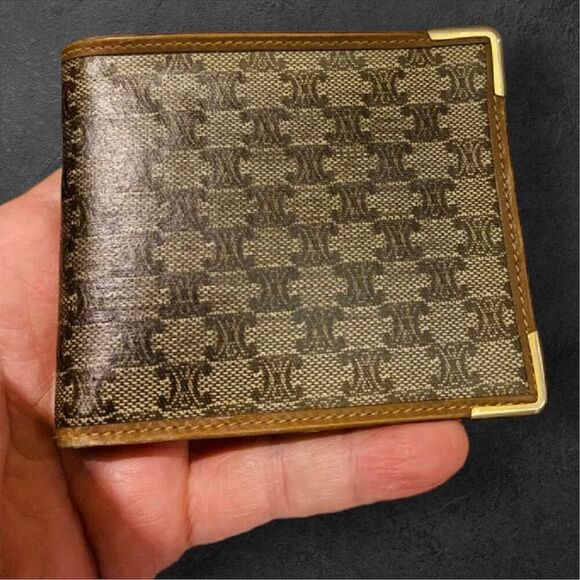 Céline Macadam Vintage Bifold Wallet Brown Leather & Canvas - Picture 3 of 15